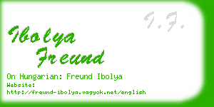 ibolya freund business card